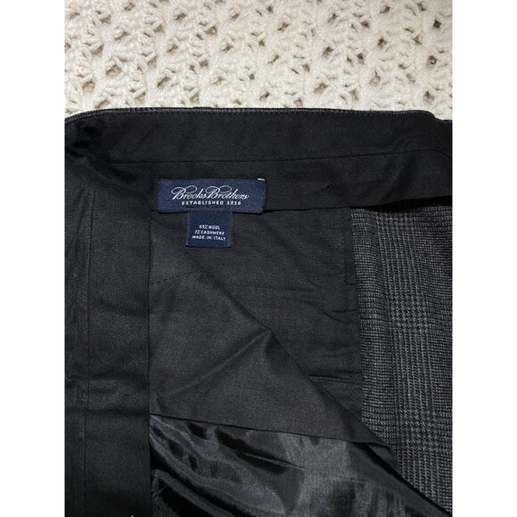 Brooks Brothers Wool & Cashmere Men Dress Pants Plaid Gray w36 33L Made in Italy - Picture 4 of 4